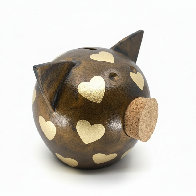 Golden Hearts | Handmade Piggy Bank