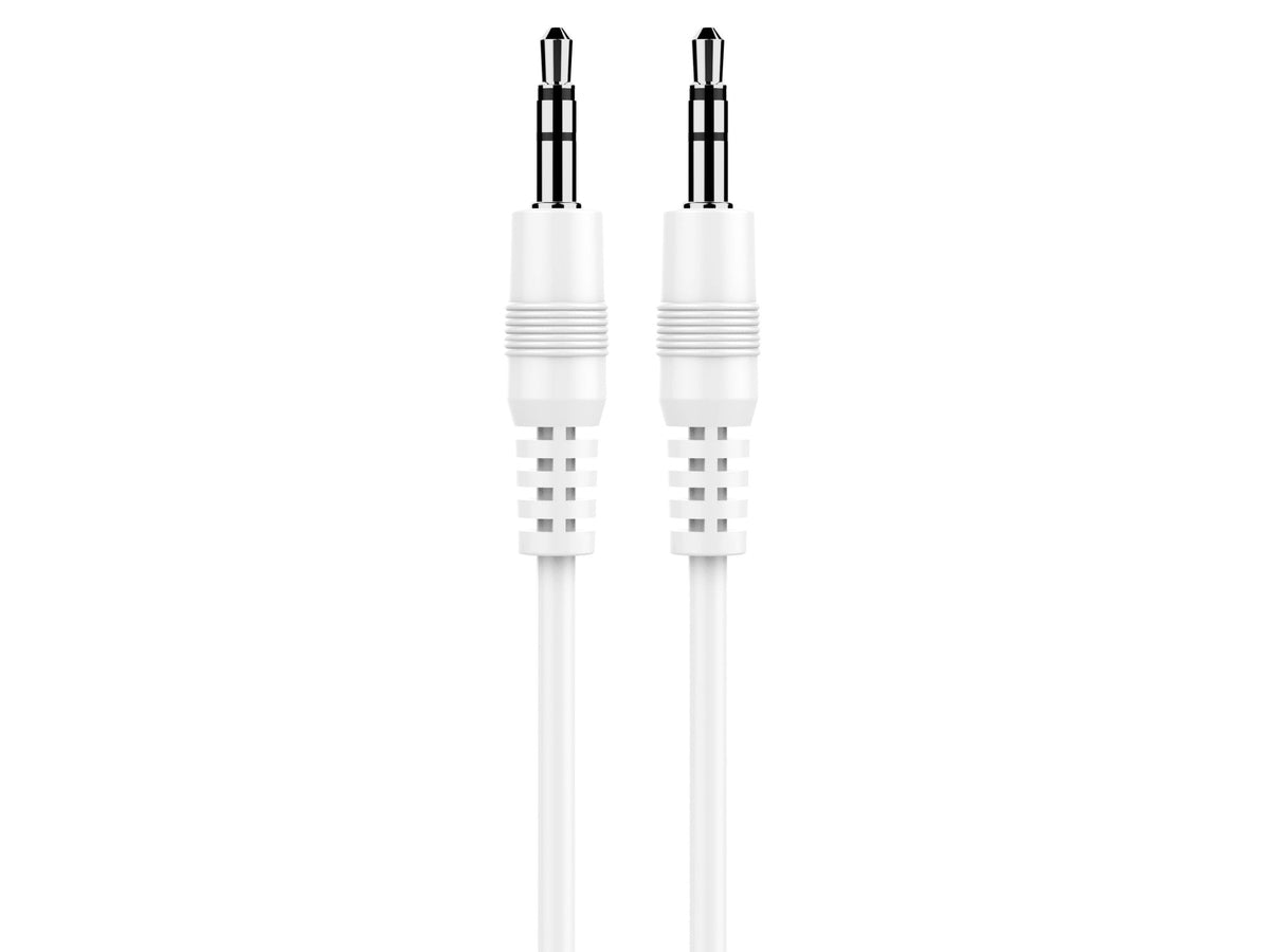 Cablu Audio Techancy 3.5mm Jack-Jack, Alb, 1m